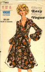 7983 EZ VOGUE 71 2 PC V-DRESS, BELT PATTERN 12 34